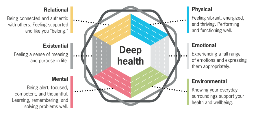 Picture of the six dimensions of deep health