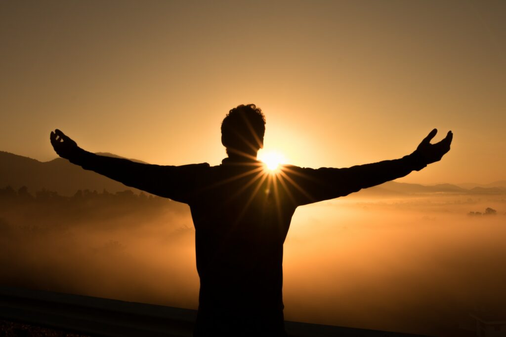 IMG_0024 Someone rejoicing at sunset for coaching and meditation