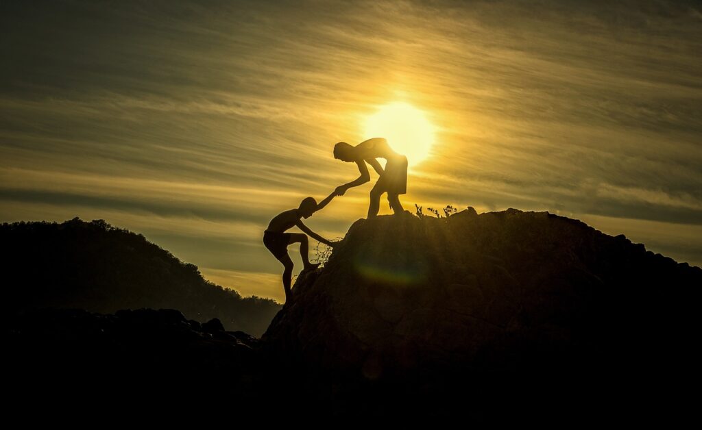 sunset, men, silhouettes for coaching